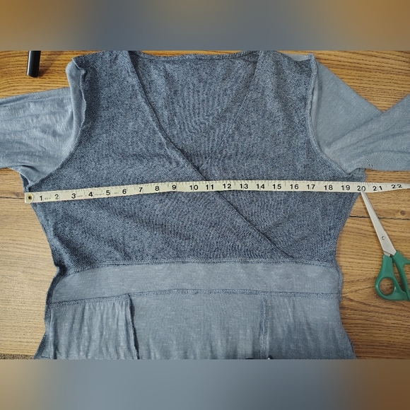 Toad&Co Organic Cotton cue wrap dress true Navy herringbone print, sz L, - Picture 11 of 16